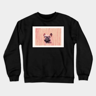 French bulldog, cute frenchie head, pink dog Crewneck Sweatshirt